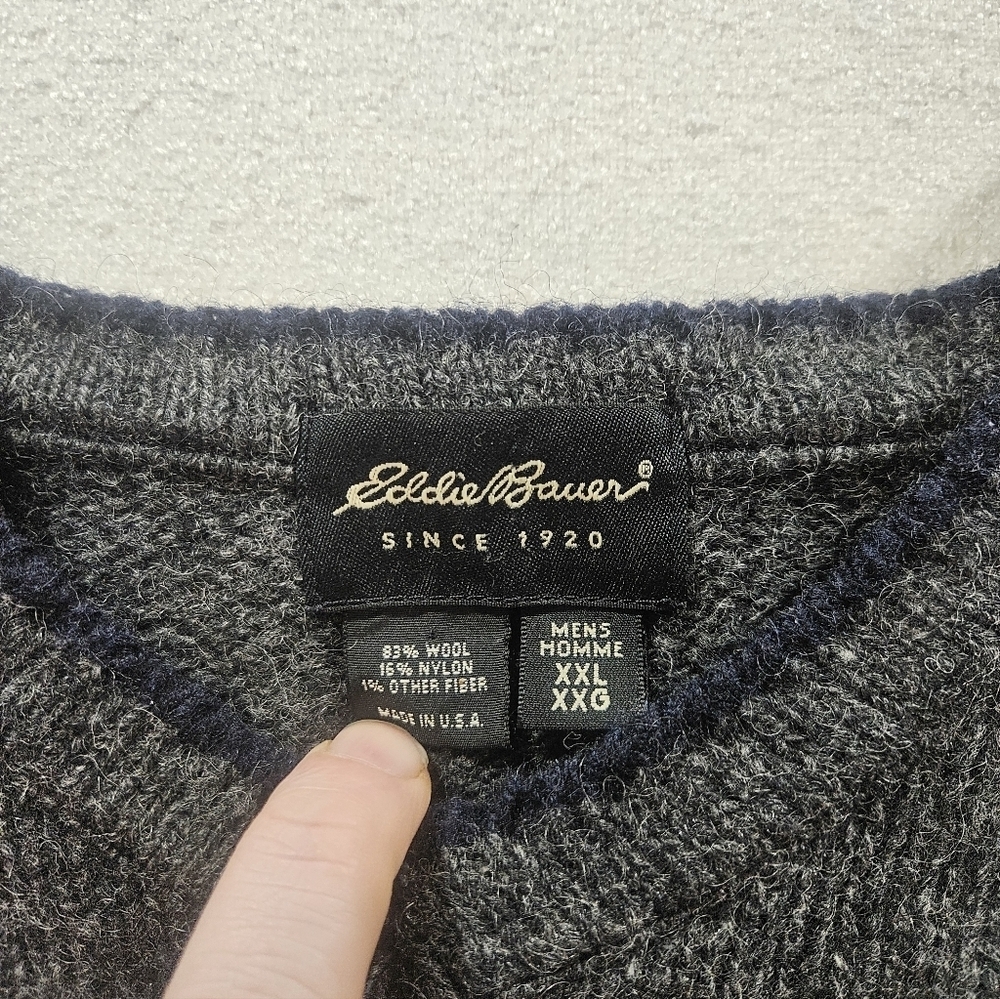 Vintage Eddie Bauer Wool Blend Sweater XXL Made in USA - Picture 3 of 8